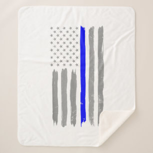 Vintag Thin Blue Line Shirt Police Support USA Fl Sherpadecke
