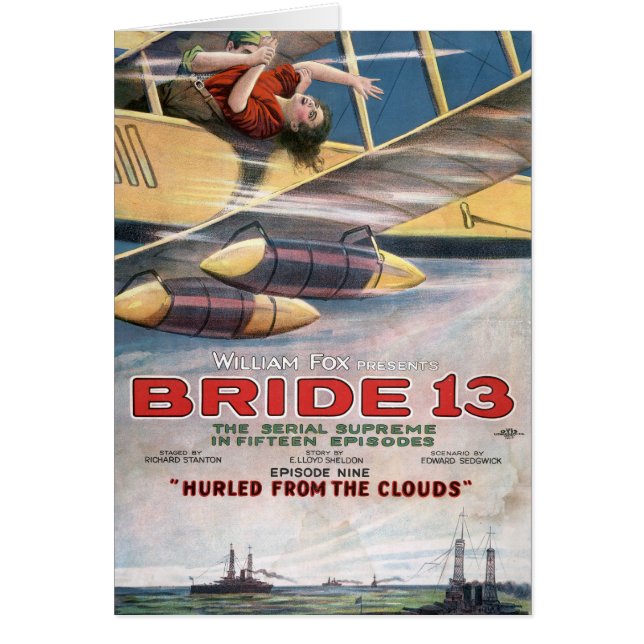 Vintag Thriller Biplane Bride 13 Stille Filmreihe (Vorne)