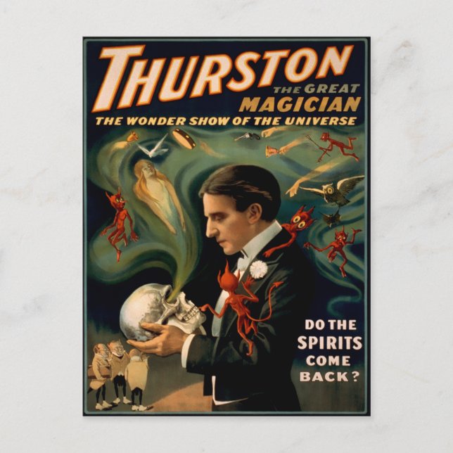 Vintag Thurston Magician Poster Postkarte (Vorderseite)
