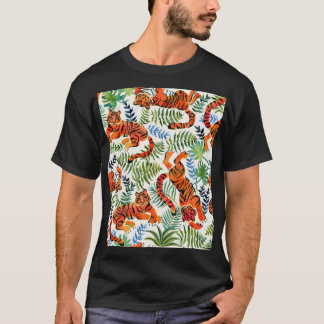 Vintag Tiger Dschungel Wasserfarbe T-Shirt