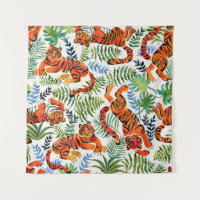 Vintag Tiger Dschungel Wasserfarbe