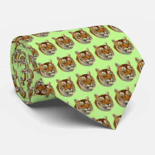Vintag Tiger Head Pistachio Green BG Krawatte