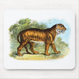 Vintag Tiger Illustration Mousepad