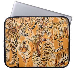 Vintag Tiger Safari Wildlife Pattern Laptopschutzhülle