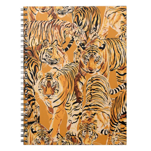 Vintag Tiger Safari Wildlife Pattern Notizblock (Vorderseite)