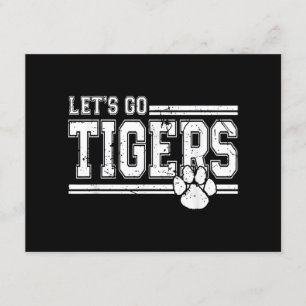Vintag Tigers School Sports Name Retro Begleitkarte