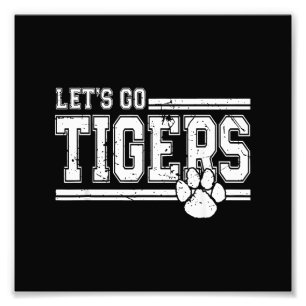 Vintag Tigers School Sports Name Retro Fotodruck