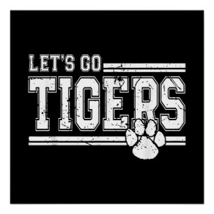 Vintag Tigers School Sports Name Retro Poster