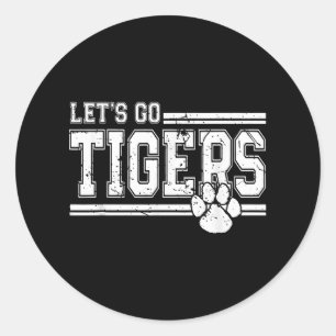 Vintag Tigers School Sports Name Retro Runder Aufkleber