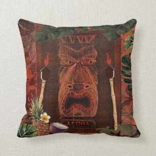Vintag Tiki Aloha Hawaiian Luau Tropical Kissen
