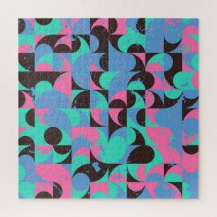 Vintag Tiles Neon Pink Green Puzzle