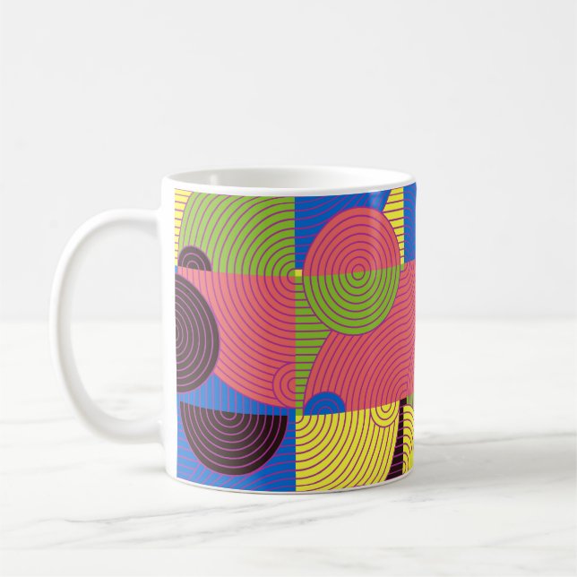 Vintag Tiles Retro-Muster der 60er Jahre Kaffeetasse (Links)