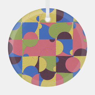 Vintag Tiles Retro-Muster der 60er Jahre Ornament Aus Glas