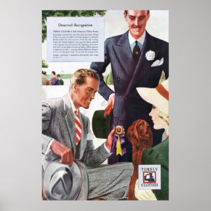 Vintag Timely Clothes Ad aus dem Jahr 1937 Poster