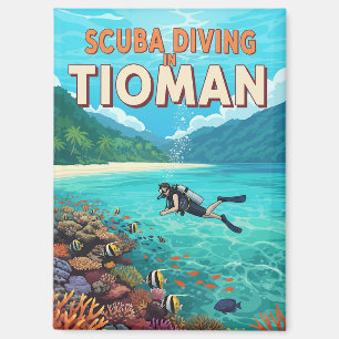 Vintag Tioman Malaysia Scuba Diving Magnet