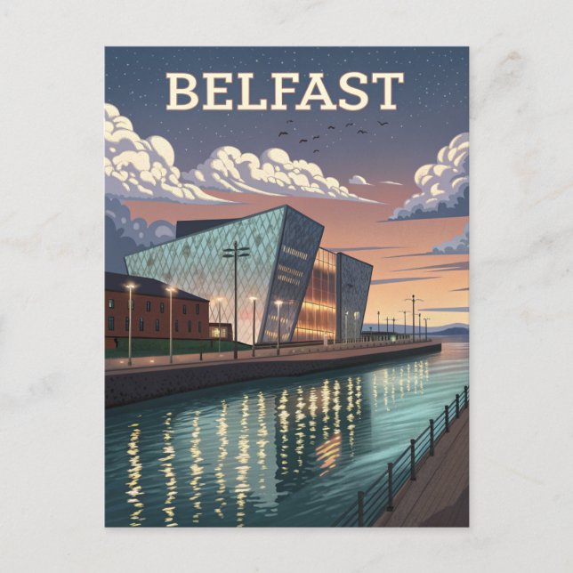 Vintag Titanic Belfast Travel Postkarte (Vorderseite)