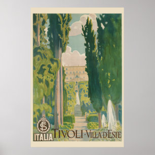 Vintag Tivoli Italien Italienische Villa Reisen Poster