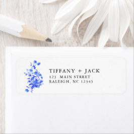 Vintag Toile Blue Floral Rücksendeadresse