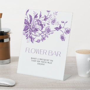 Vintag Toile Floral Bouquet Blume Bar Sockelschild
