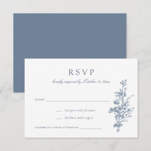 Vintag Toile Wedding RSVP Einladung
