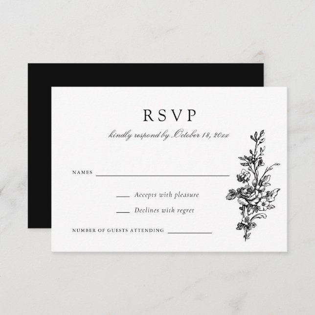 Vintag Toile Wedding RSVP Einladung (Vorne/Hinten)