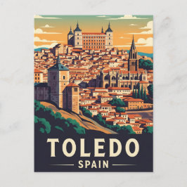 Vintag Toledo Spanien Alcazar Reisen Postkarte