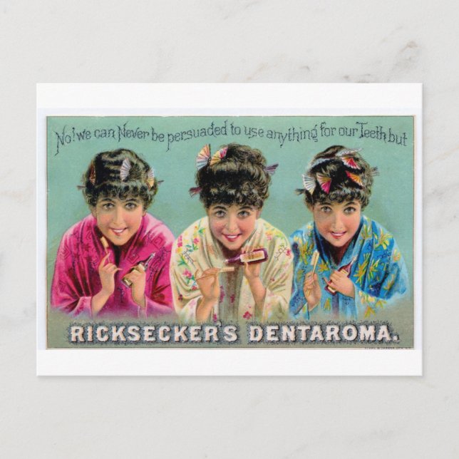 Vintag Toothpaste Advert - Rickseckers Dentorama Postkarte (Vorderseite)