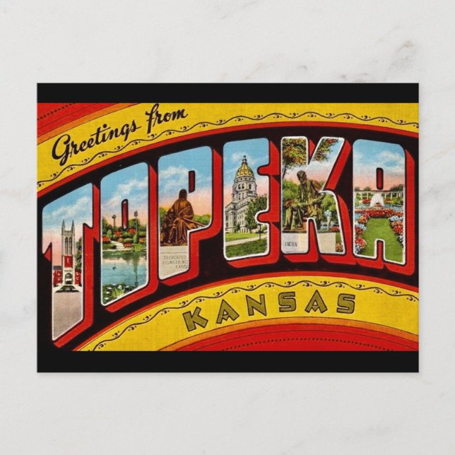Vintag Topeka Kansas Postcard Postkarte (Vorderseite)