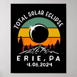 Vintag Total Solar Eclipse Usa Erie Pennsylvania Poster