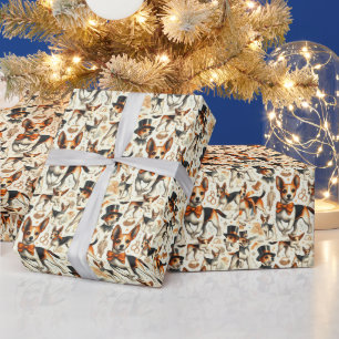 Vintag Toy Fox Terrier Nahtlos Geschenkpapier