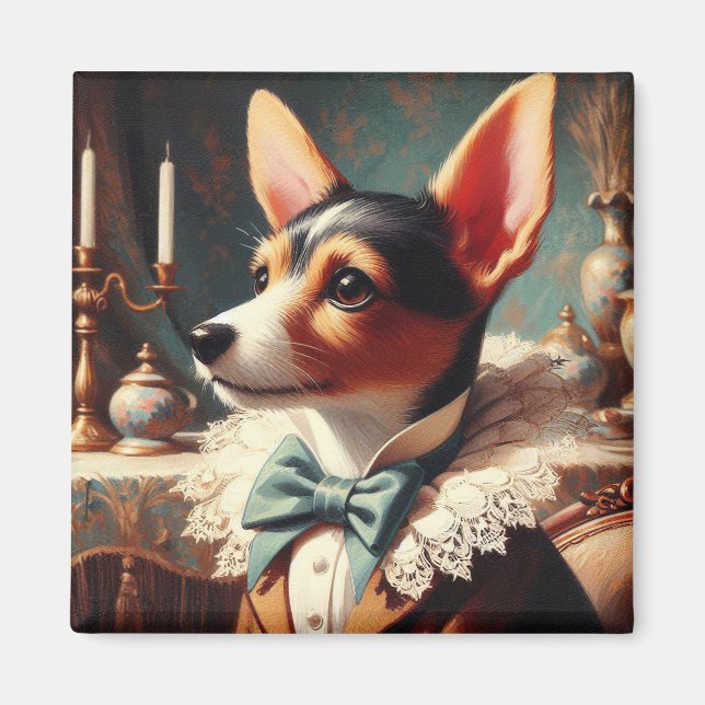 Vintag Toy Fox Terrier Painting Magnet (Vorne)