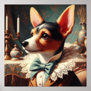 Vintag Toy Fox Terrier Painting Poster