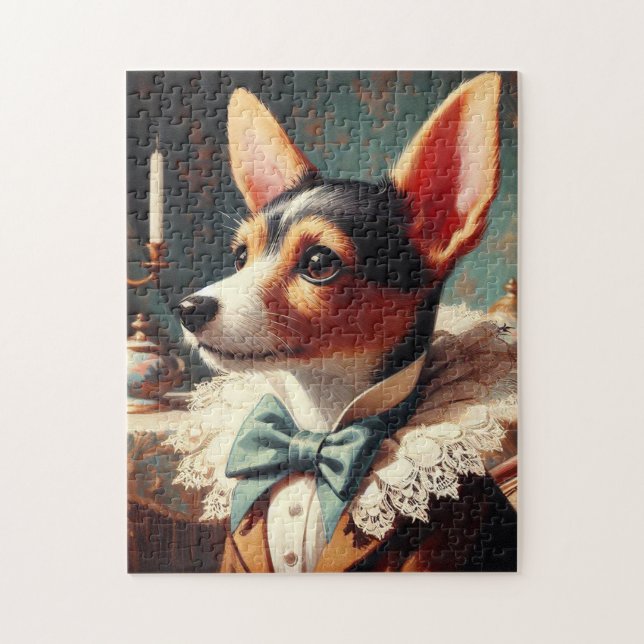 Vintag Toy Fox Terrier Painting Puzzle (Vertikal)