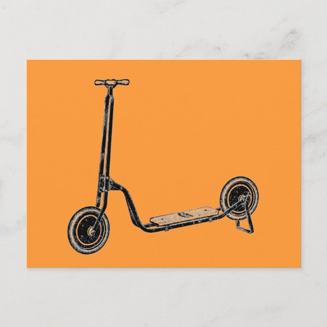 Vintag Toy Scooter Nostalgia Postkarte (Vorderseite)