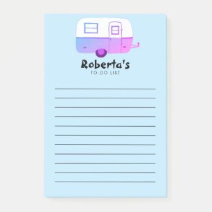Vintag Trailer Camper Lebensmittelgeschäft TO-DO Post-it Klebezettel