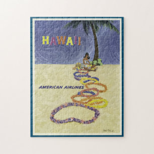 Vintag-Travel-Poster-Hawaii - Tropisches Poster Puzzle
