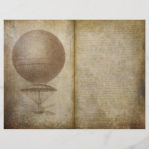 Vintag Traveller Hot Air Ballon Journal-Seite