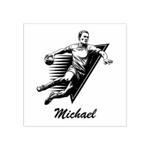 Vintag Trendy Modern Handball Player Personalisier Gummistempel