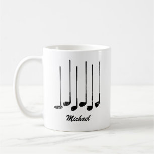 Vintag Trendy Moderne Personalisierte Golfschläger Kaffeetasse