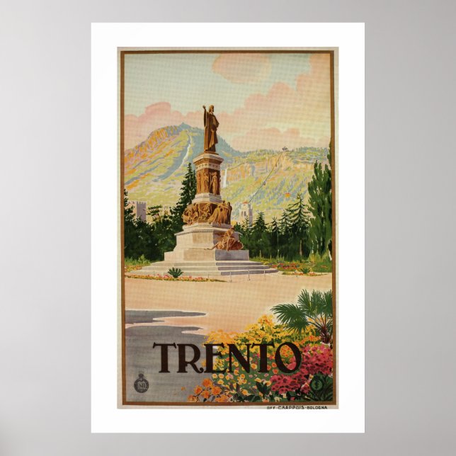 Vintag Trento Trent Italienische Reise Poster (Vorne)