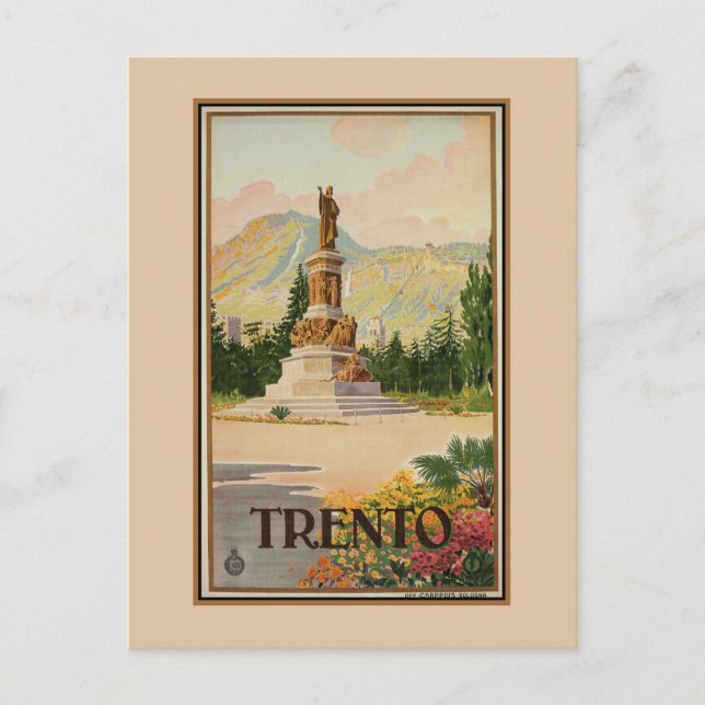Vintag Trento Trent Italienische Reise Postkarte (Vorderseite)