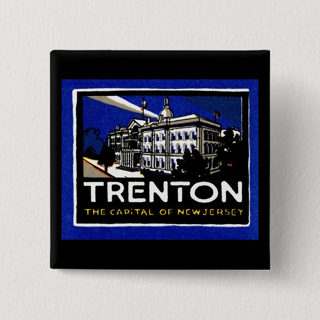 Vintag Trenton NJ Poster Button (Vorderseite)