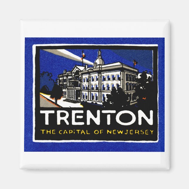 Vintag Trenton NJ Poster Magnet (Vorne)