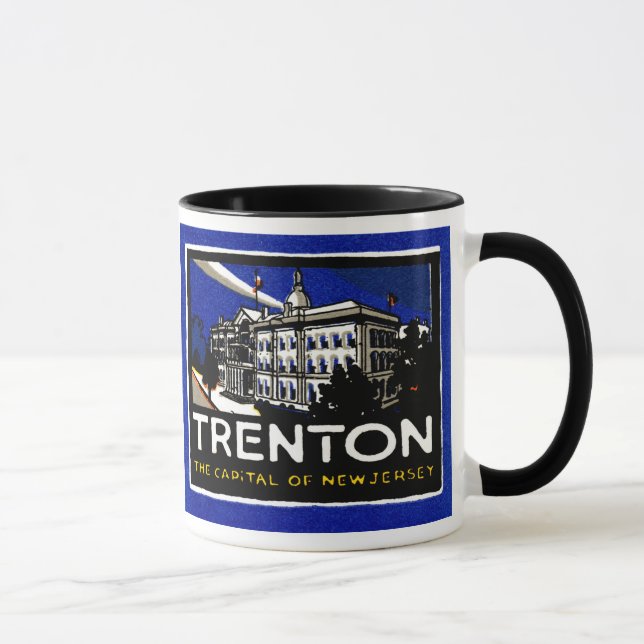 Vintag Trenton NJ Poster Tasse (Rechts)