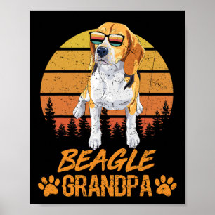 Vintag Tricolor Beagle Dog Opa Paw Vater Vater Poster