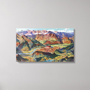 Vintag Trient und Brenta Dolomites Italien Karte Leinwanddruck