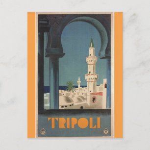 Vintag Tripoli Libyen Postkarte