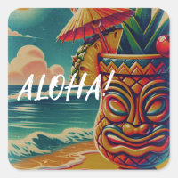 Vintag Tropical Tiki Umbrella Drink Luau Party