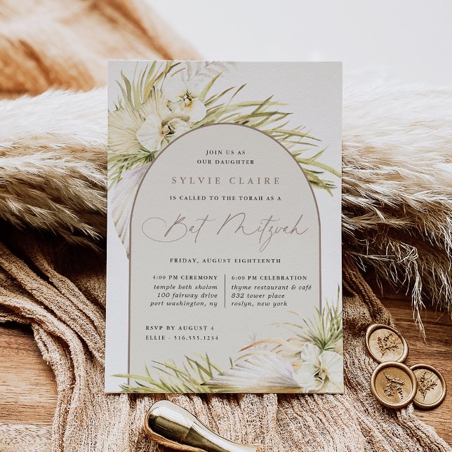 Vintag Tropics Boho Bat Mitzvah Einladung (Von Creator hochgeladen)