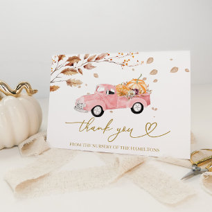 Vintag Truck Fall Baby Dusche Vielen Dank Dankeskarte